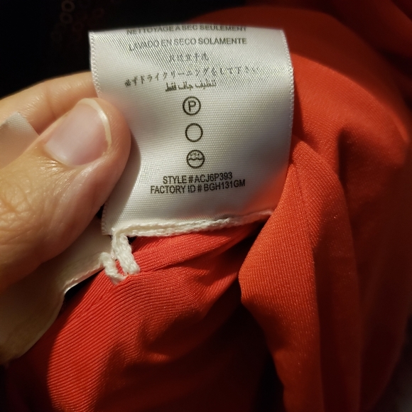 BCBGMaxAzria Lou Orange Poppy Ruched Dress in Medium - Picture 8 of 8